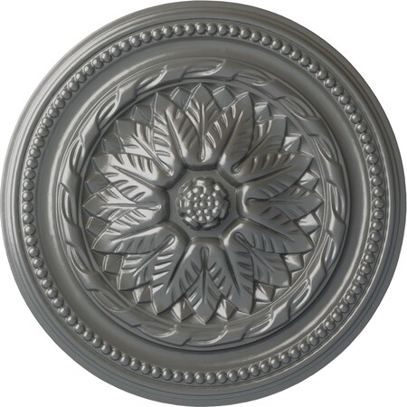 Ekena Millwork Wigan Ceiling Medallion, Hand-Painted Silver, 16"OD x 2 1/4"P CM16WGSLS